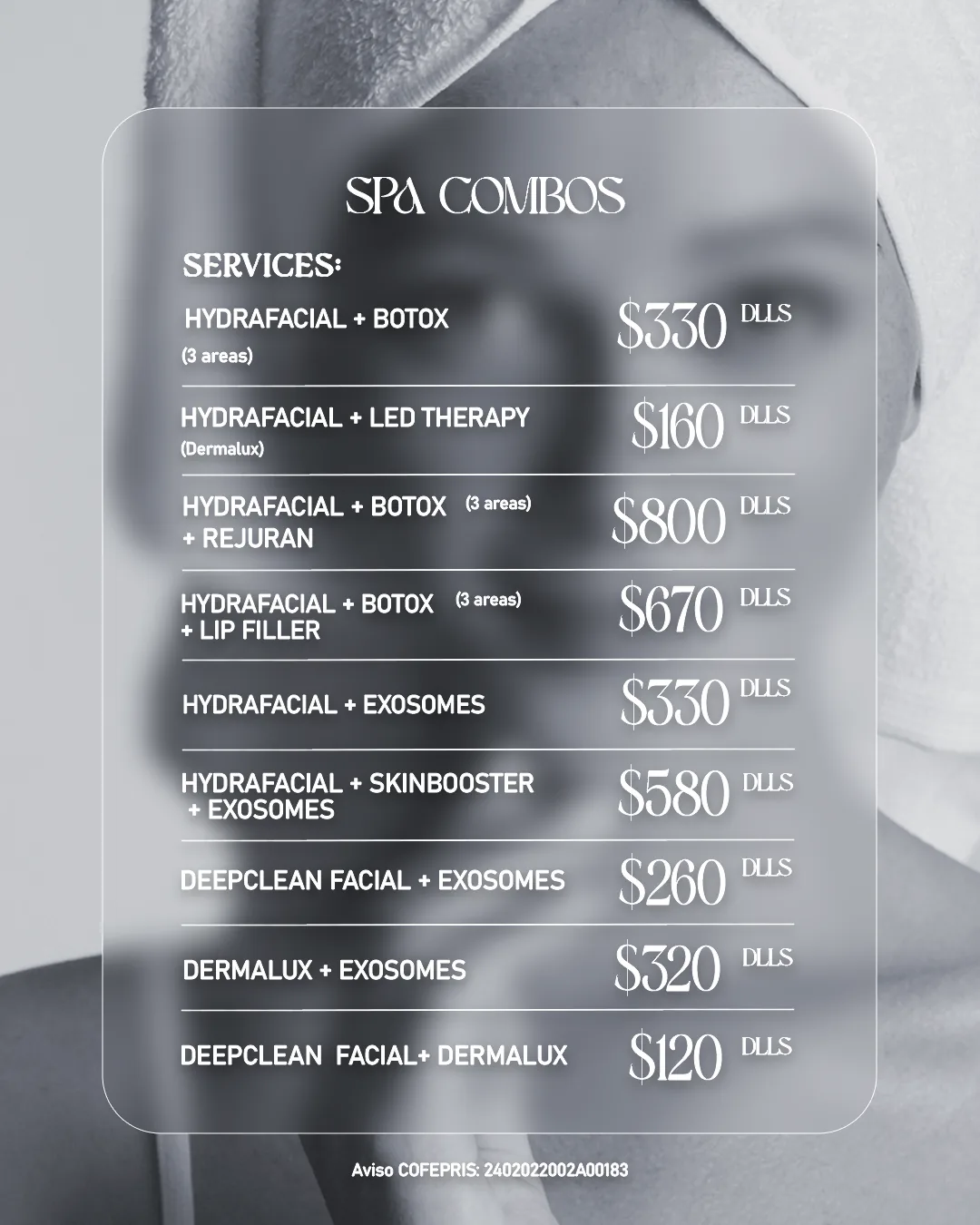 Spa Combos — promociones agosto 2026, Empire Aesthetic