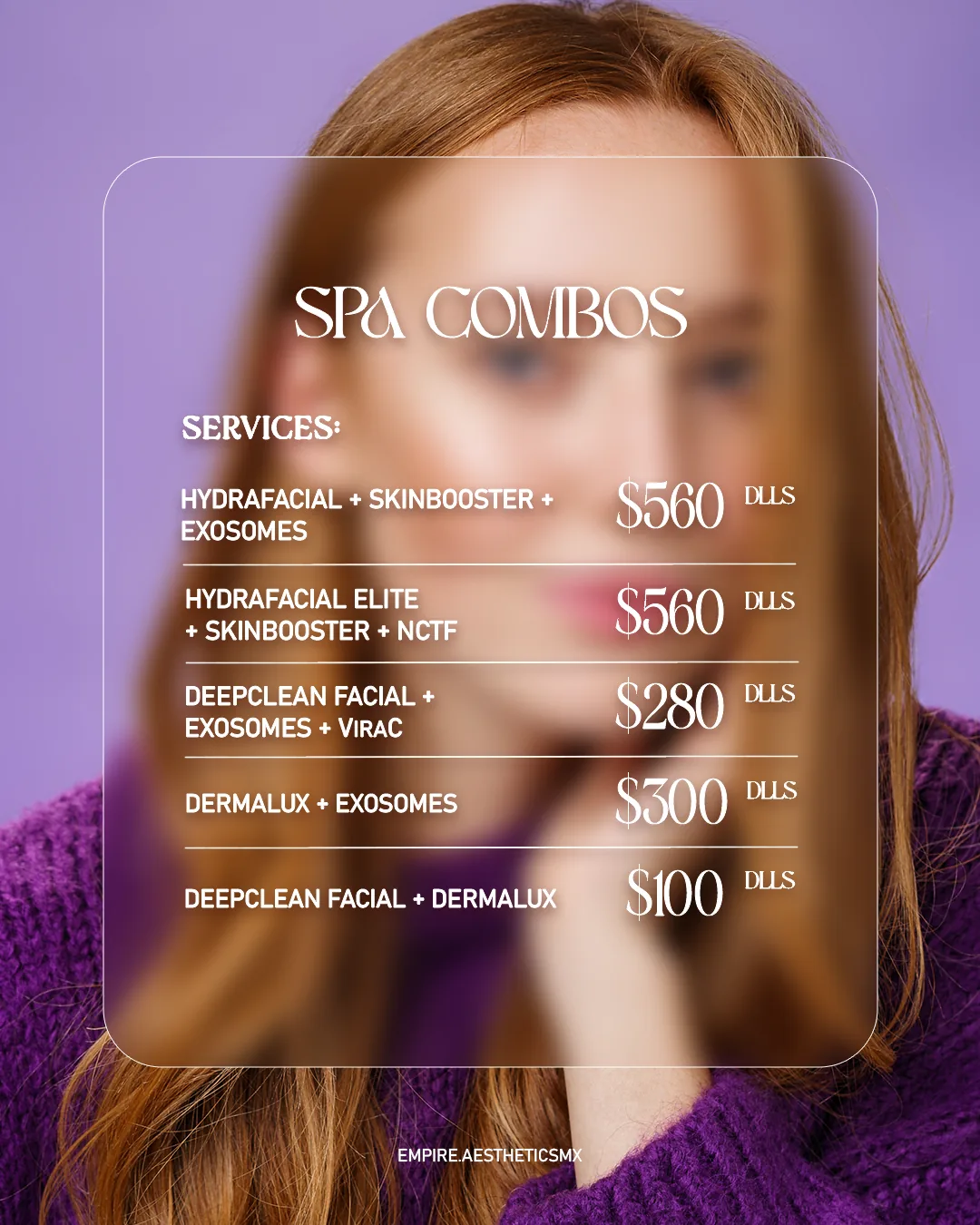 Spa Combos (parte 2) — promociones octubre 2026, Empire Aesthetic
